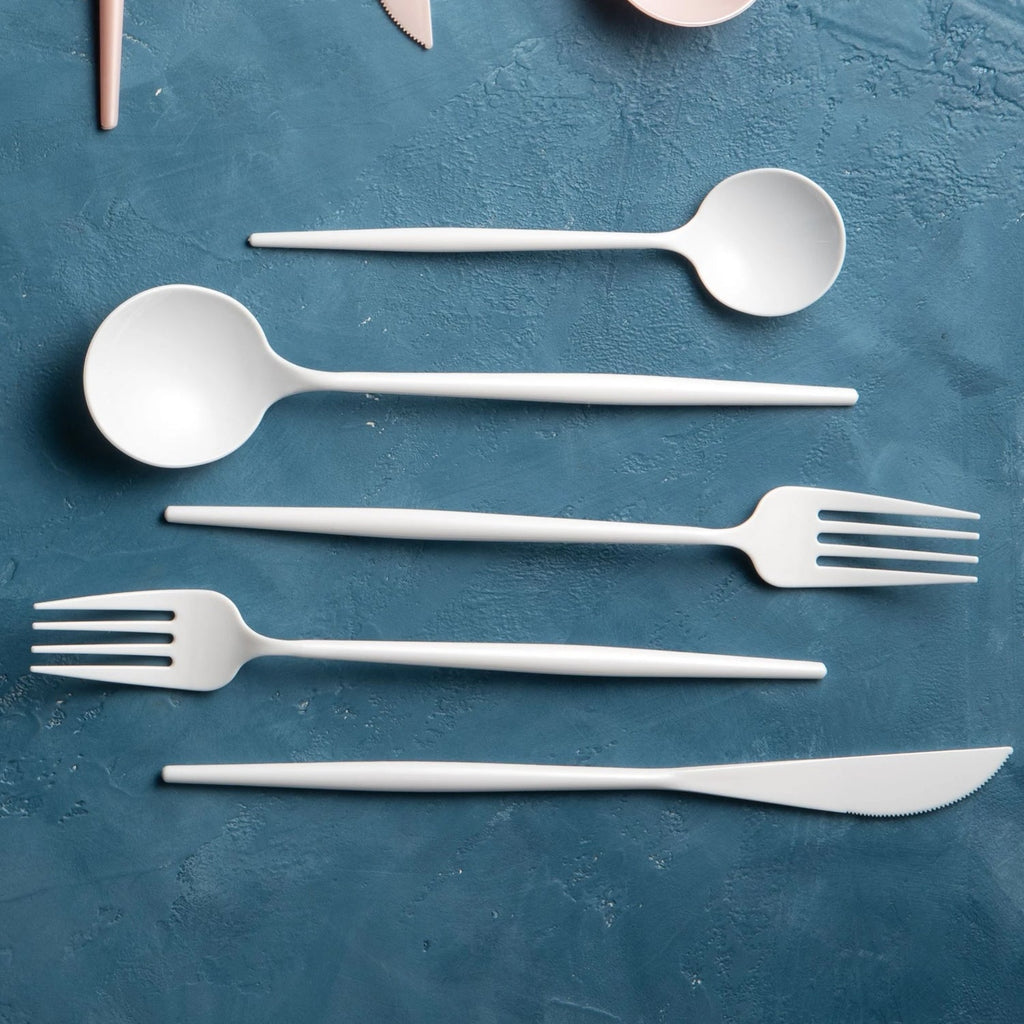 Noble White Plastic  Cutlery Set 40 Pack