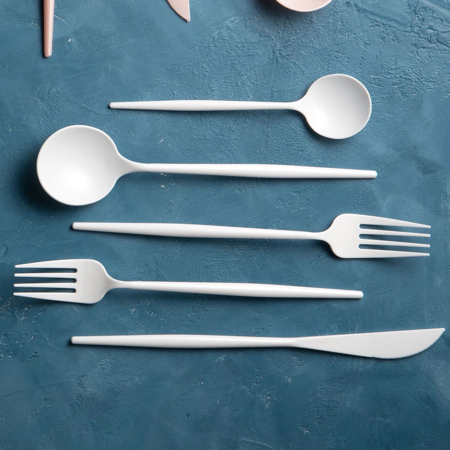 Noble White Plastic  Cutlery Set 40 Pack