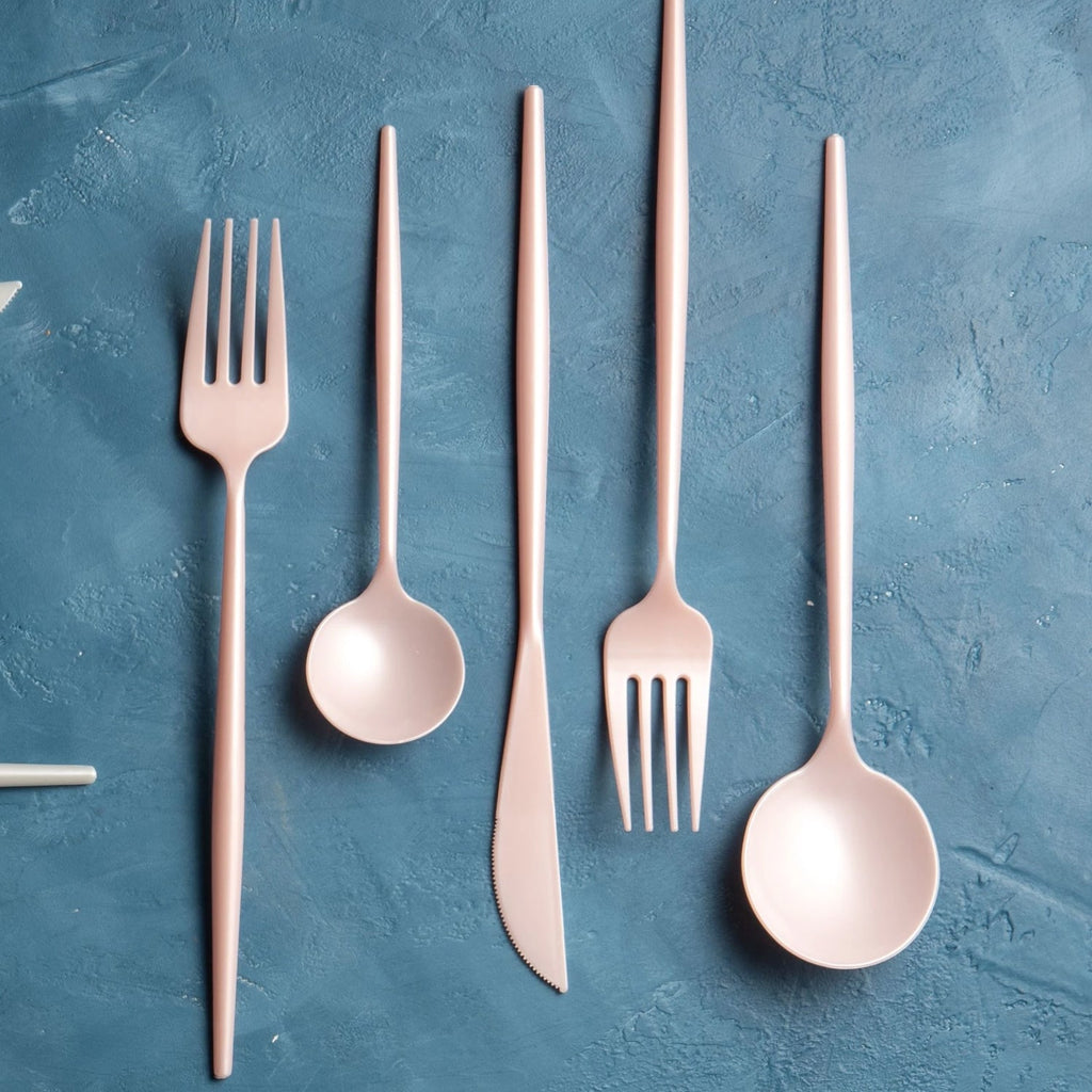 Noble Pearl Pink  Cutlery Set Plastic 40 Pack