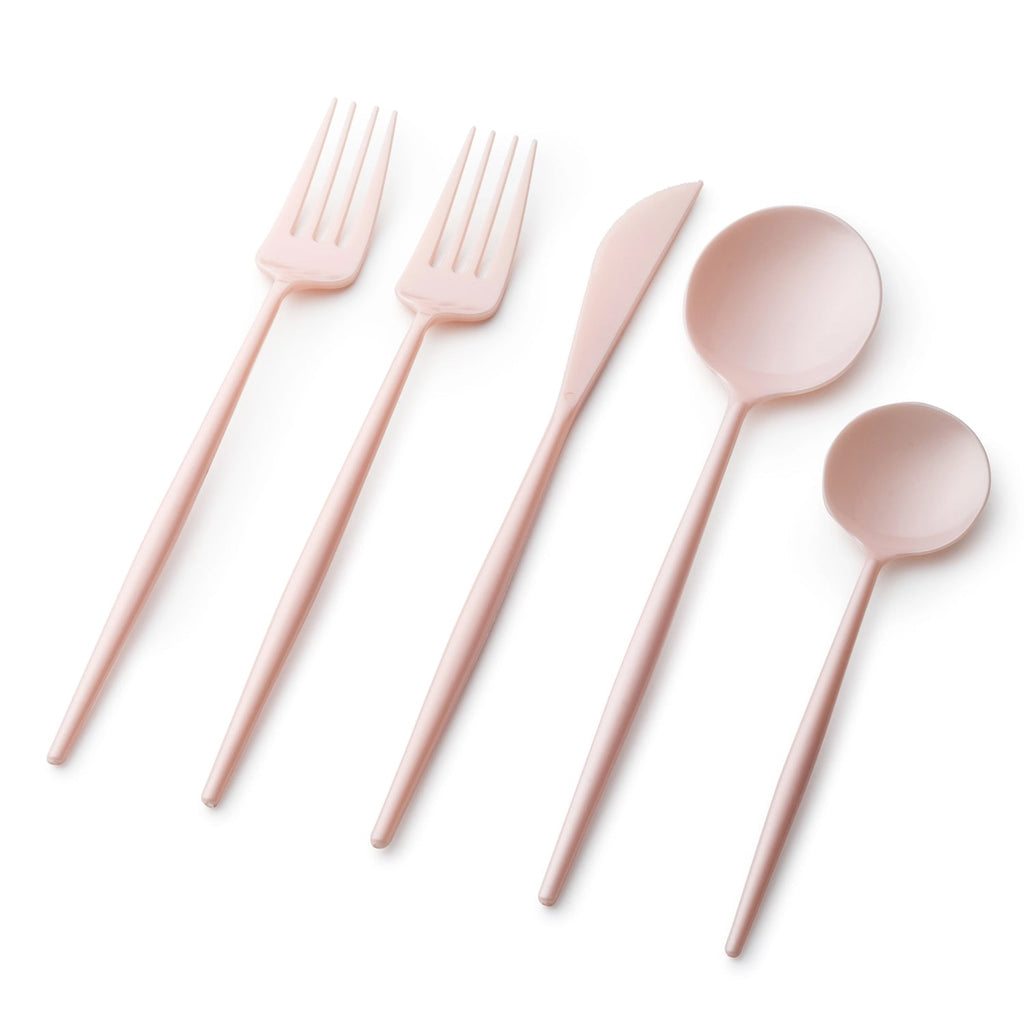Noble Pearl Pink  Cutlery Set Plastic 40 Pack