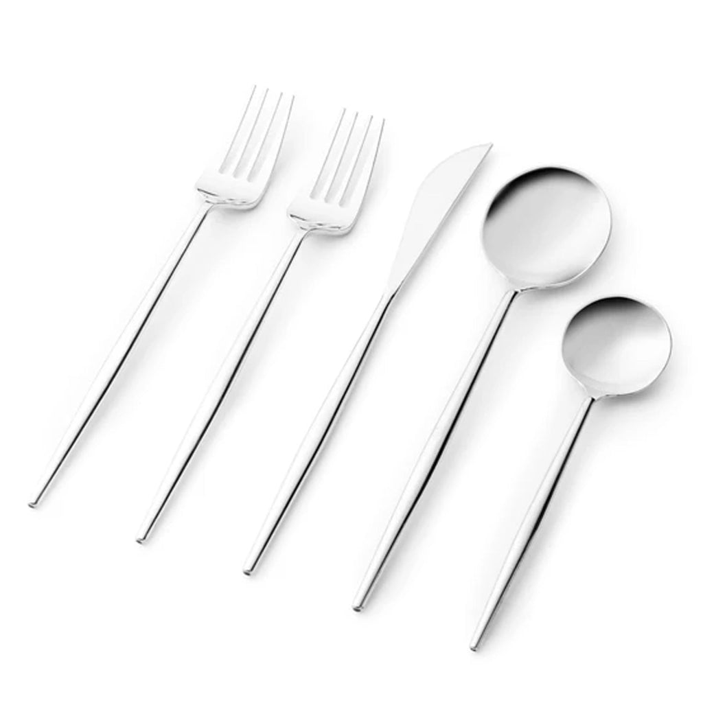 Noble Shiny Silver  Cutlery Set Plastic 40 Pack
