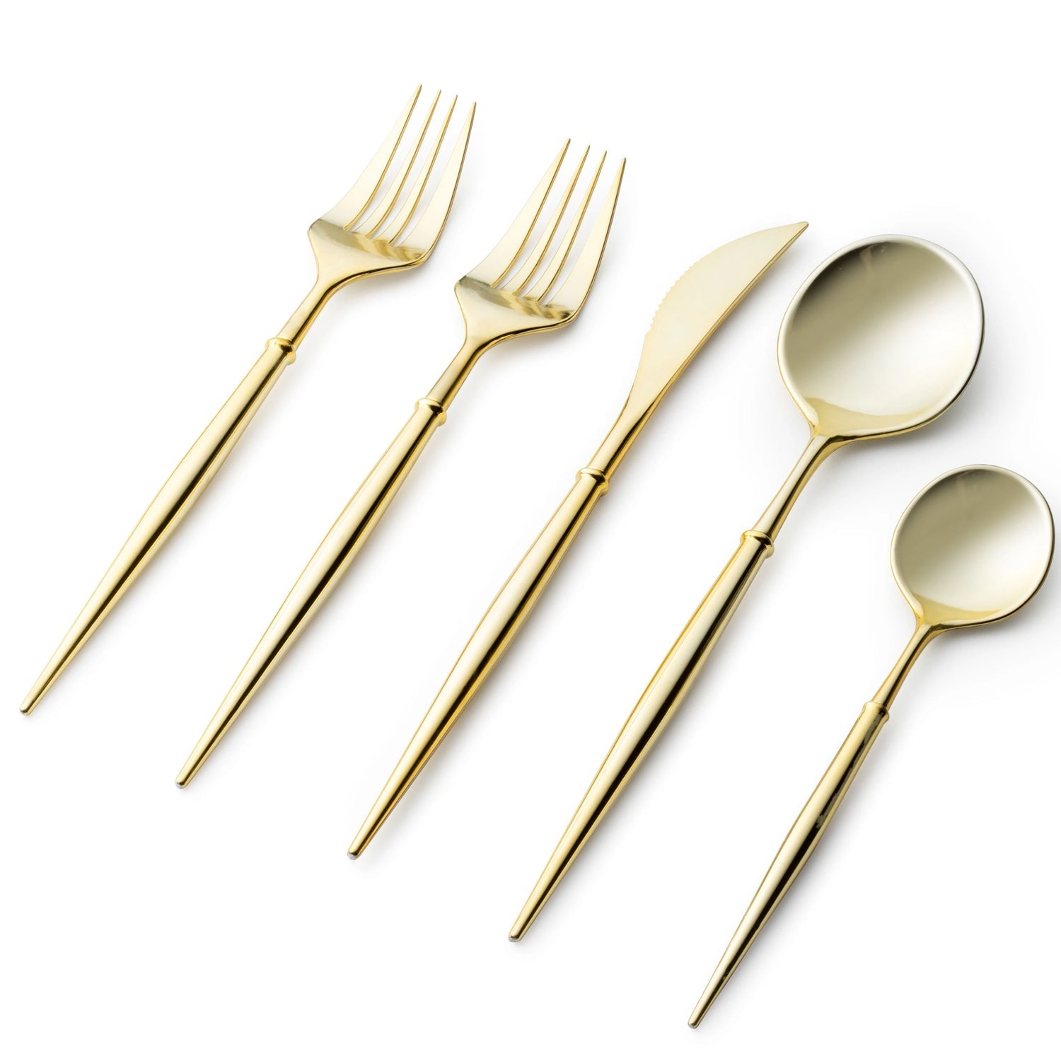 Noble Plastic Shiny Gold  Cutlery Set 40 pack