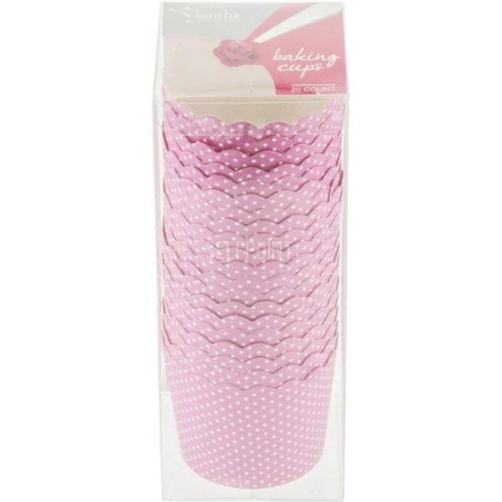 Pink Polka Dots Large Baking Cups 20 Pack