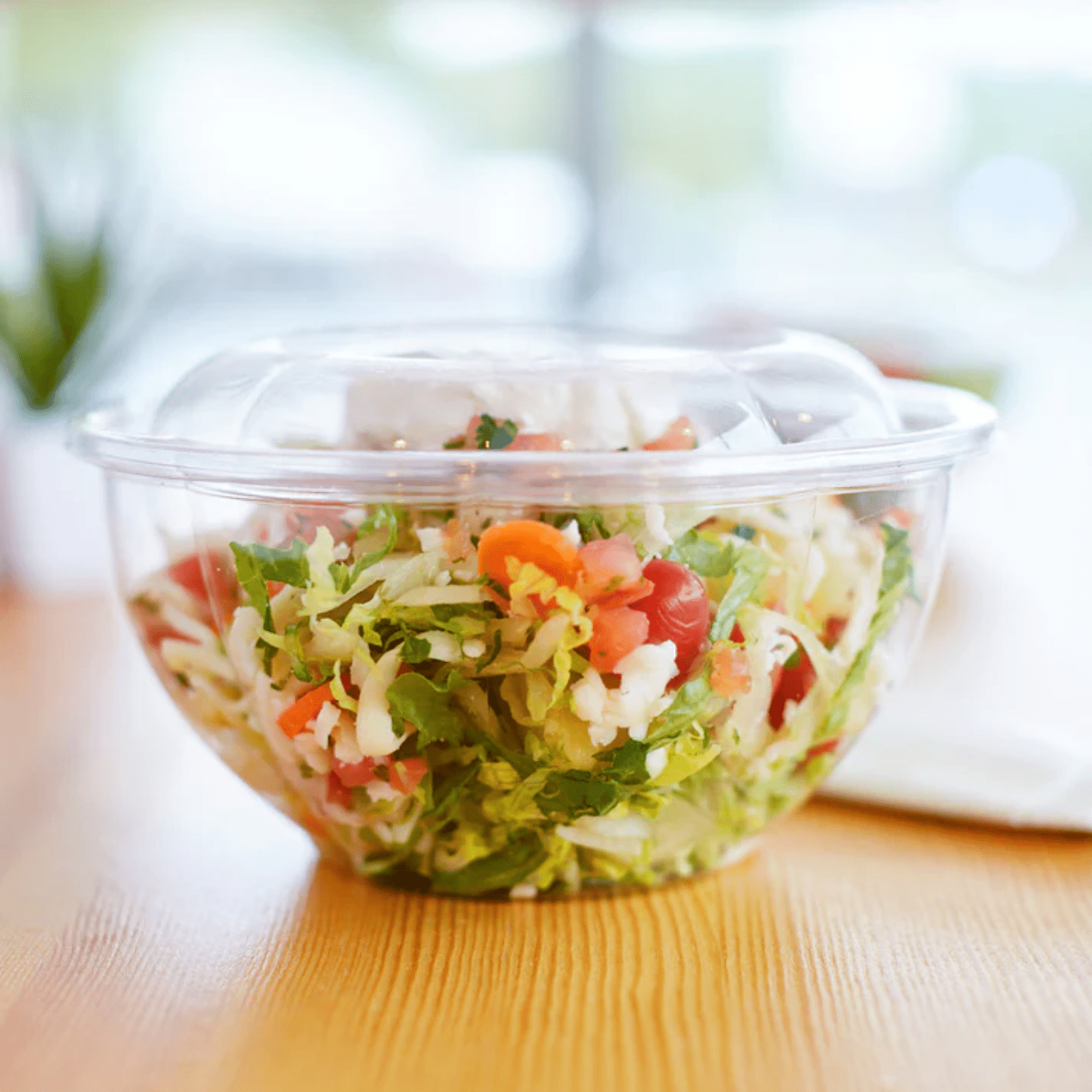 *WHOLESALE* 24oz. Rose Bowl  Salad To-Go Containers with lids Plastic Disposable 150/case