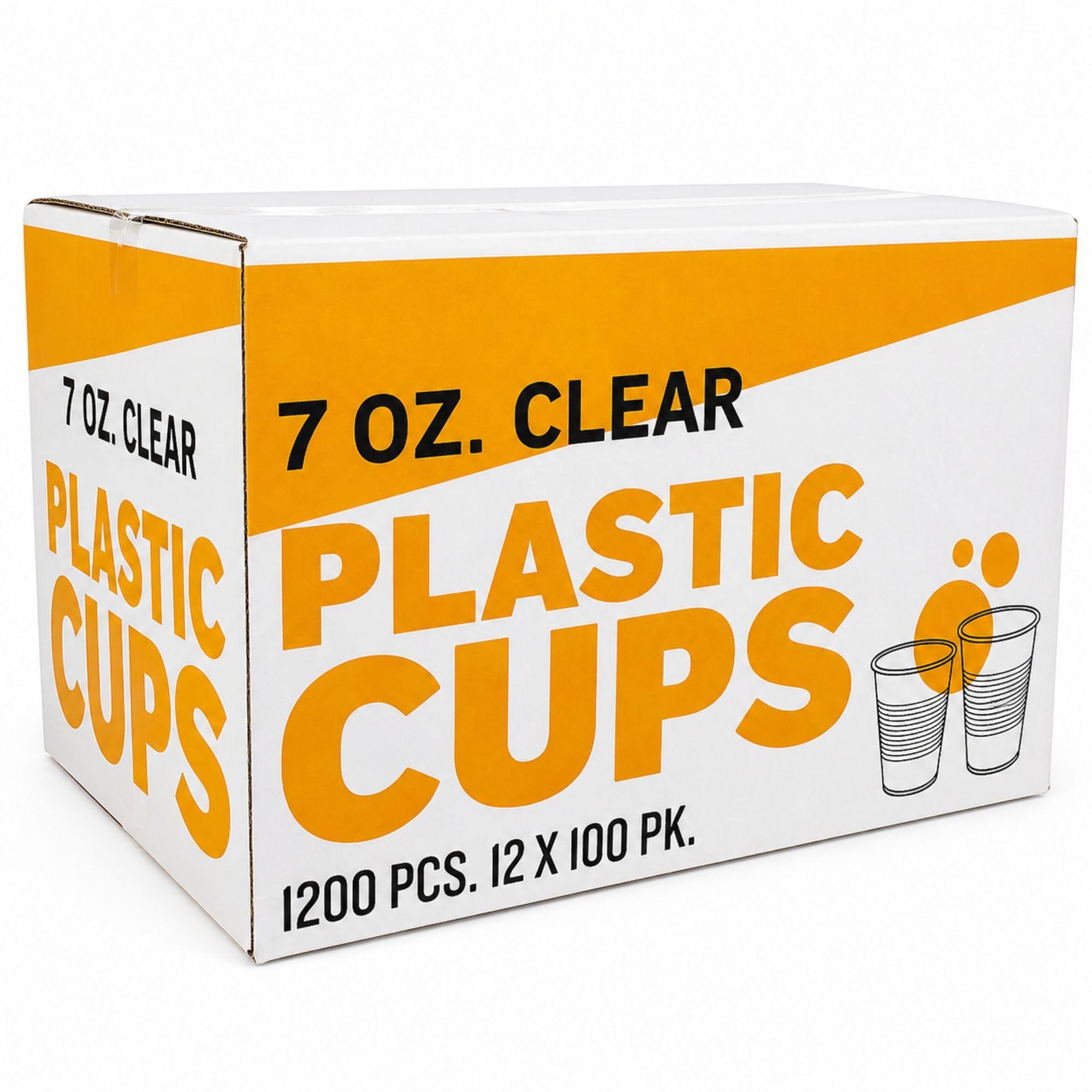 *WHOLESALE* 7oz Plastic Light weight Clear Everyday Cups 1200 ct.