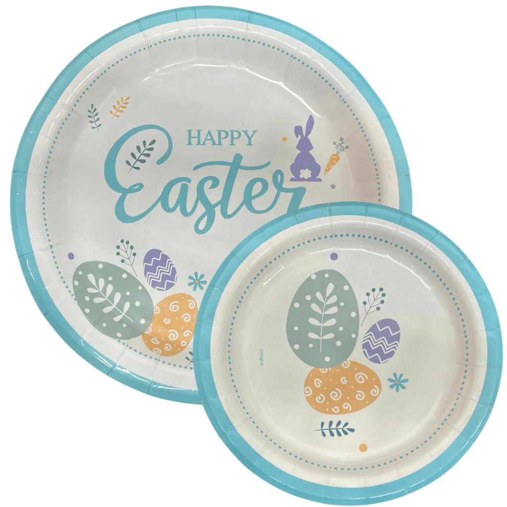 7" Round Easter Plates 8 Pack | Pack of 16