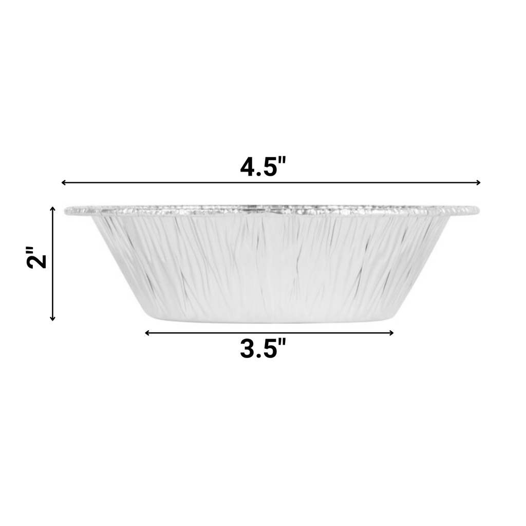 4.5” Round Extra Deep Pans Disposable Aluminum 5Pack
