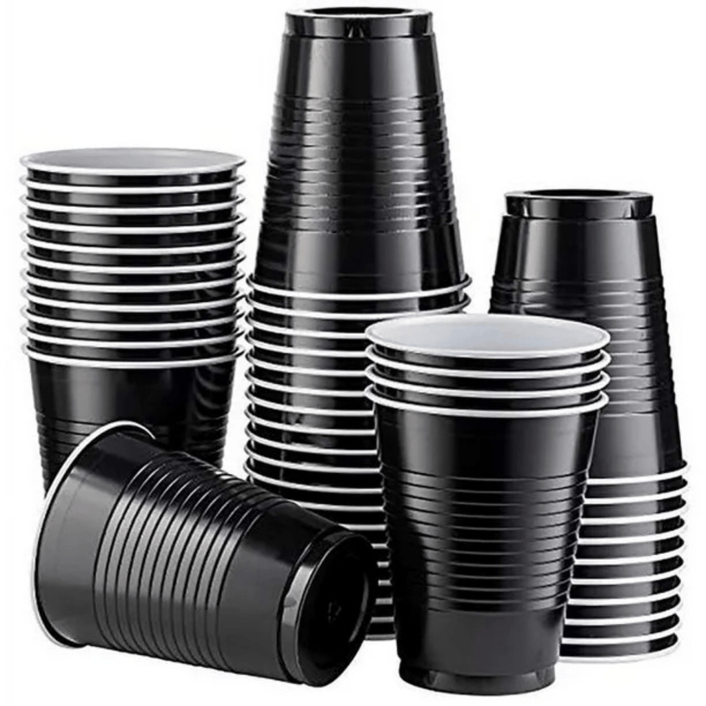 *BUY BULK* 9oz Plastic Cups Black