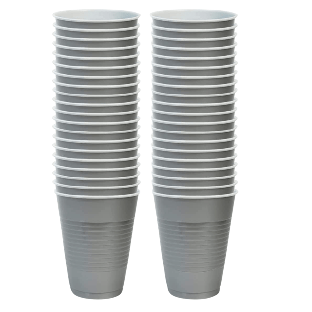 *BUY BULK* 9oz Plastic Cups Silver