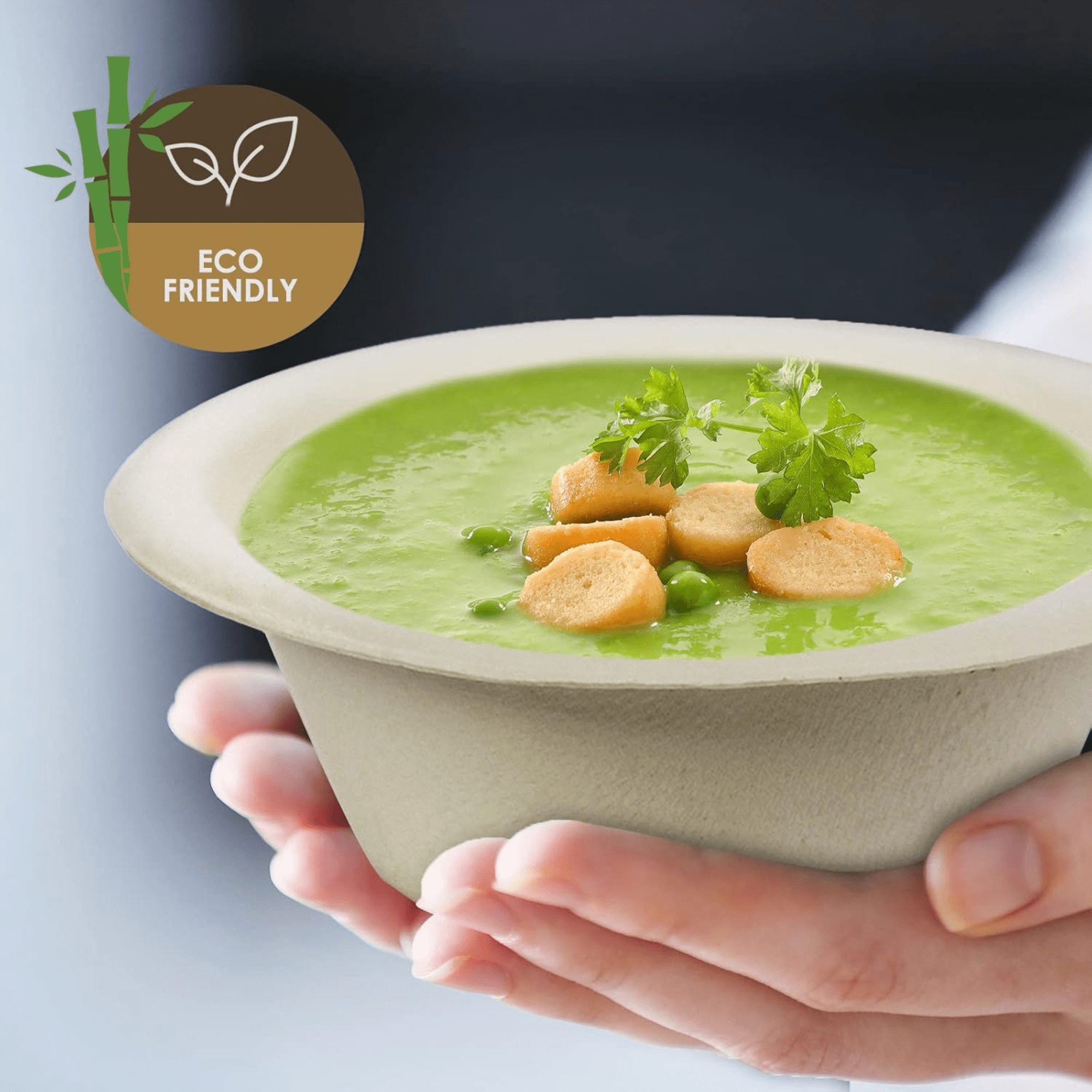 Eco 16oz Biodegradable Compostable Soup Bowls: 50 Pack