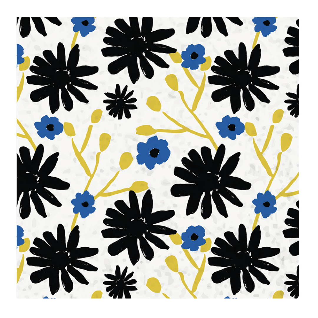 Lunch Napkins Floral Indigo Paper