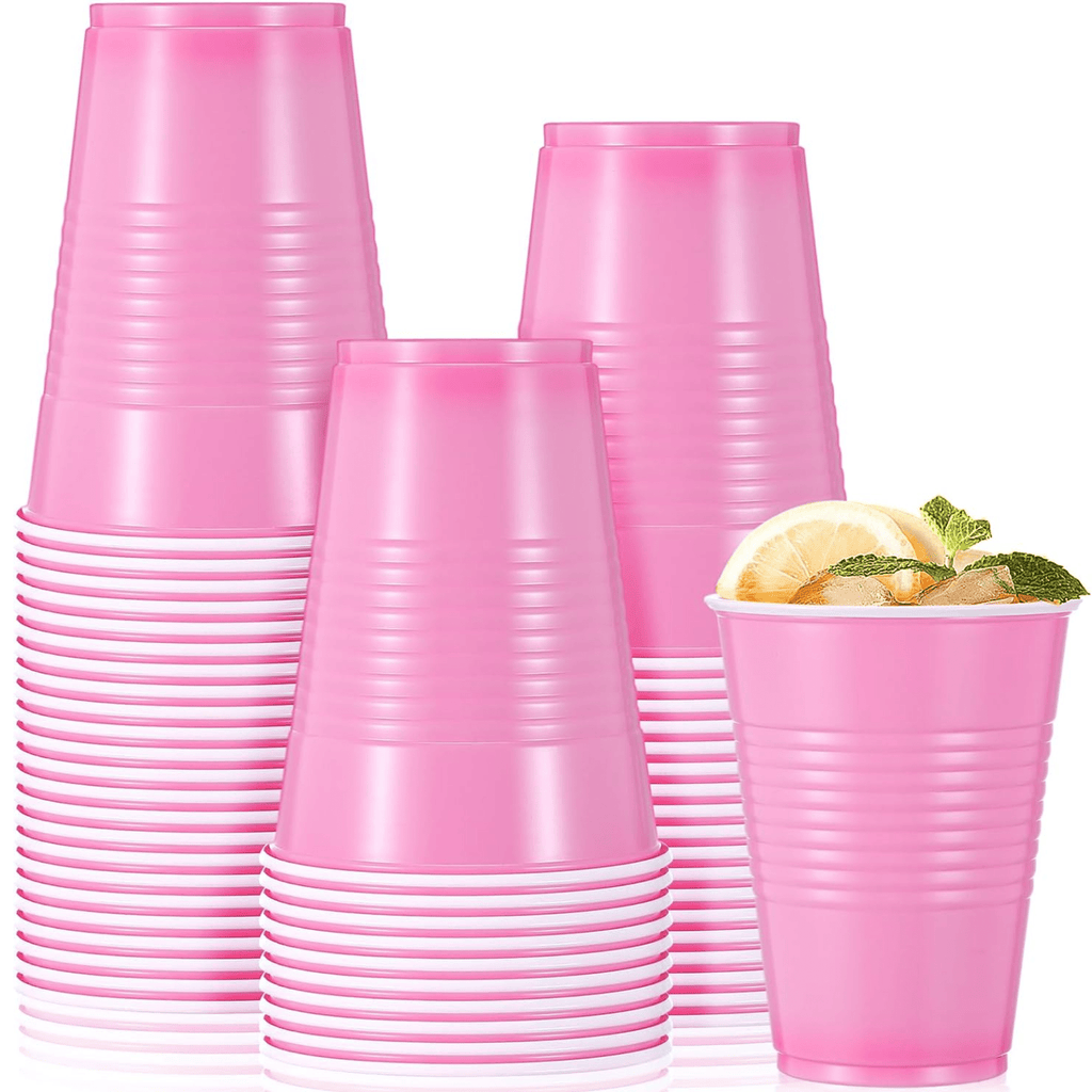 *BUY BULK* 9oz Plastic Cups Pink