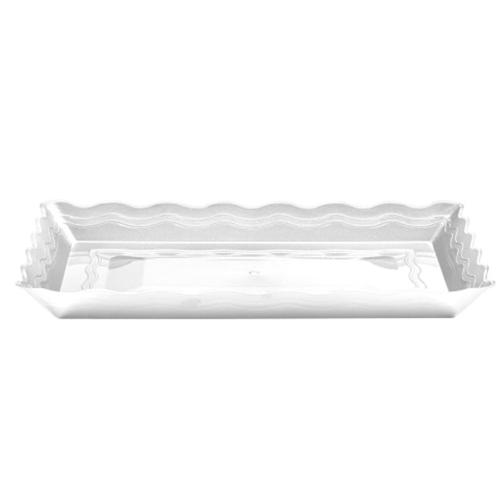 9''X13'' White Plastic Rectangular Tray