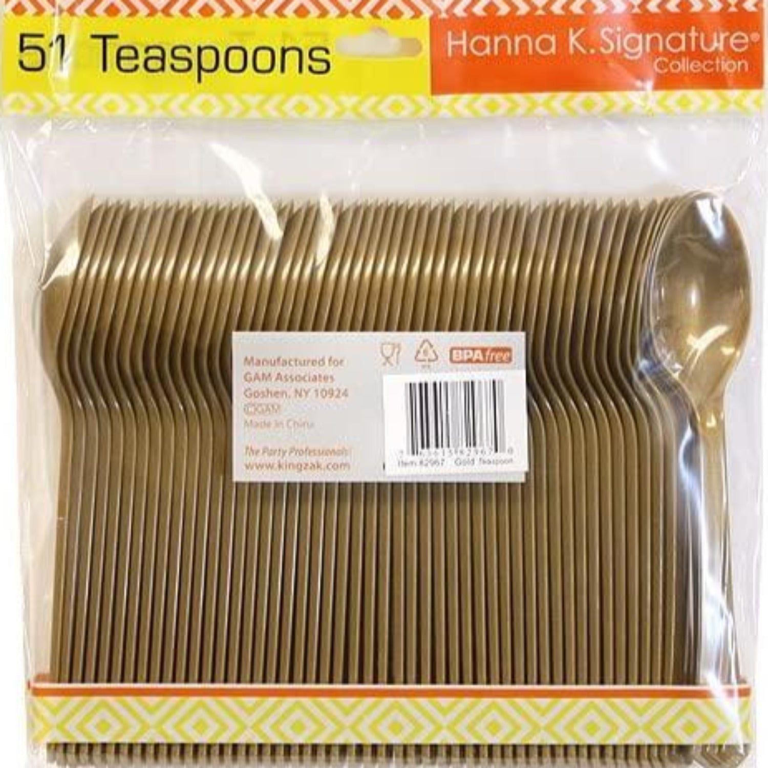 *WHOLESALE* Heavy weight Gold Plastic Teaspoon 1224/Case