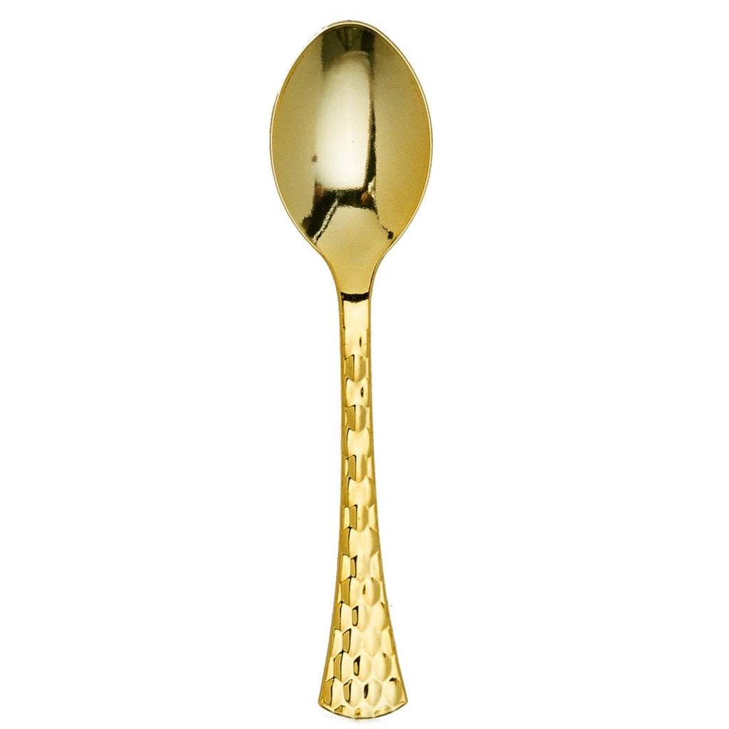 Glamour Spoons Gold Heavyweight Disposable Plastic 20 pack