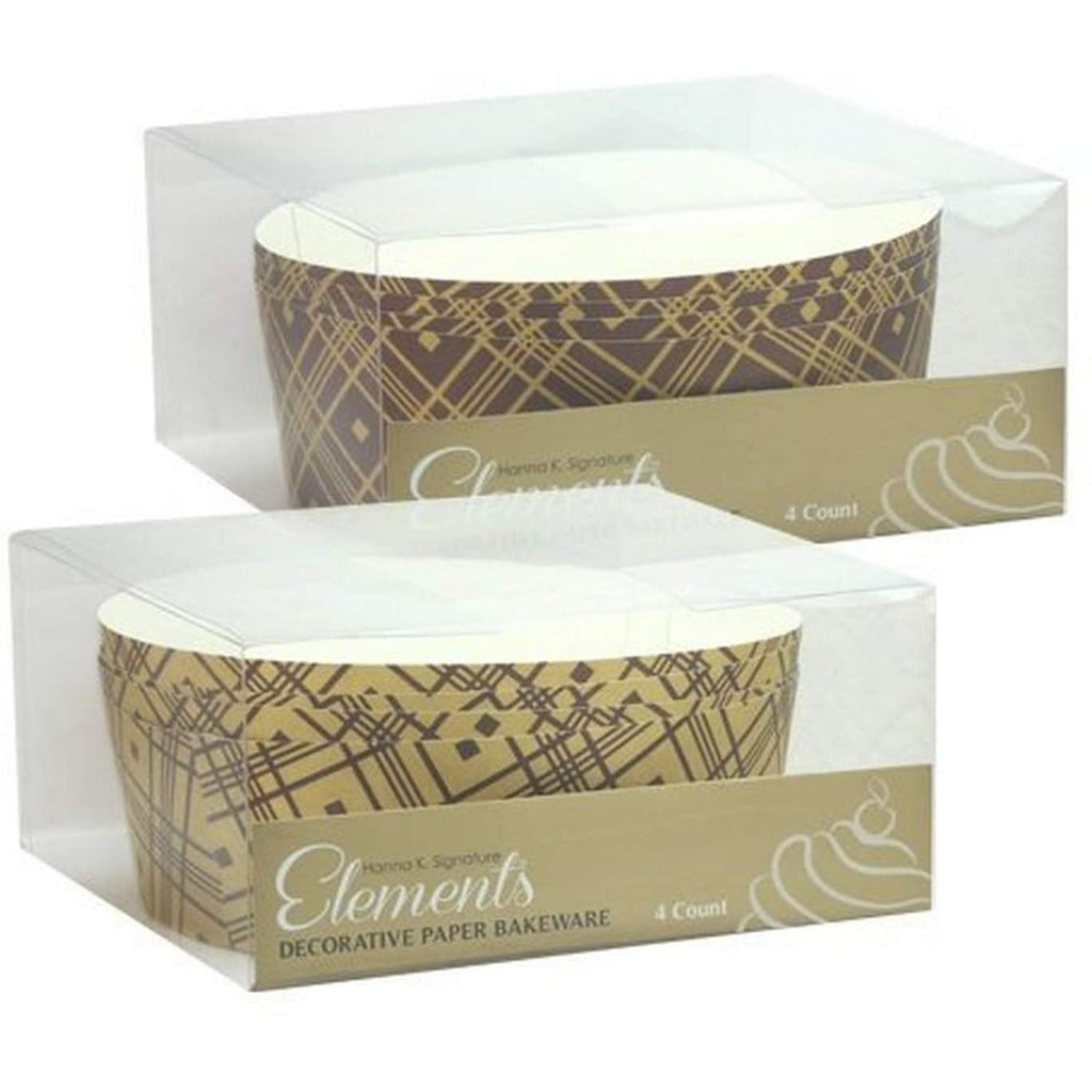 5"x2.5" Paper Brown Tan Baking Cups  4 pack