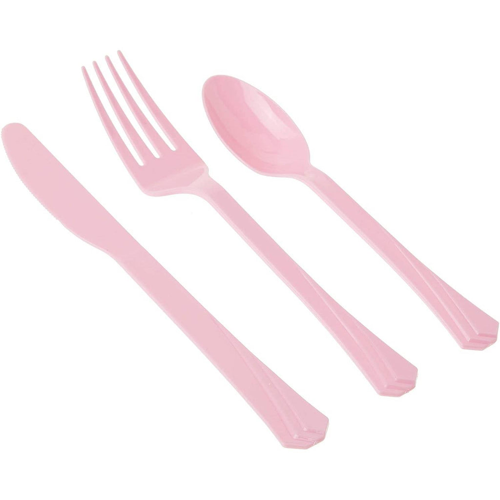 Cutlery Light Pink Combo Heavy Platic  24 count