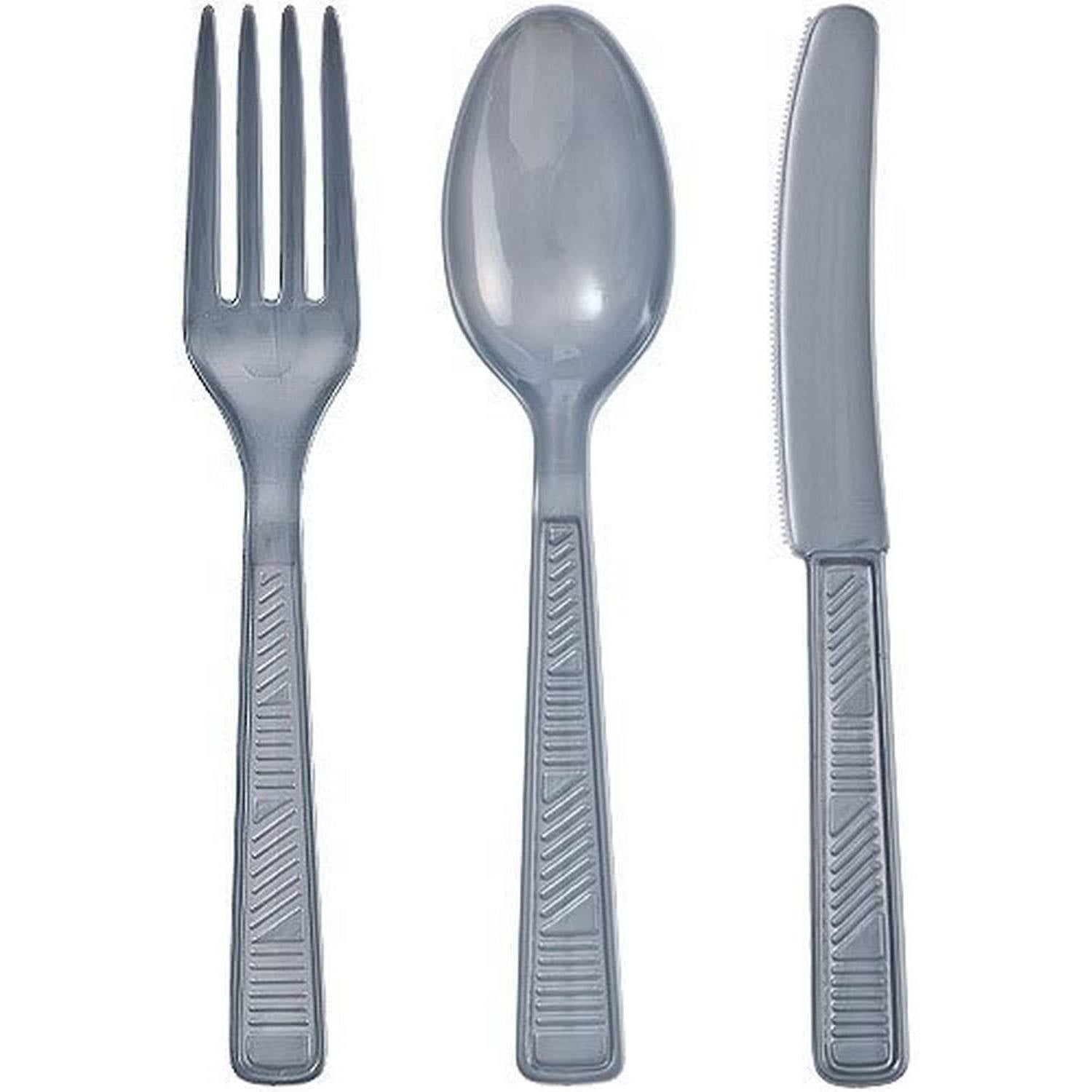 Silver Plastic Combo Cutlery