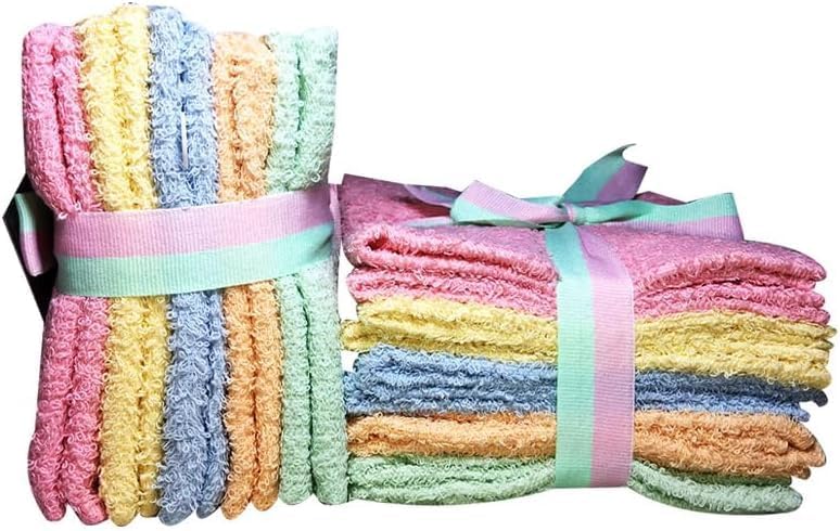 Wash Cloths 12"x12" 100% Cotton Assorted Color 10 Pack
