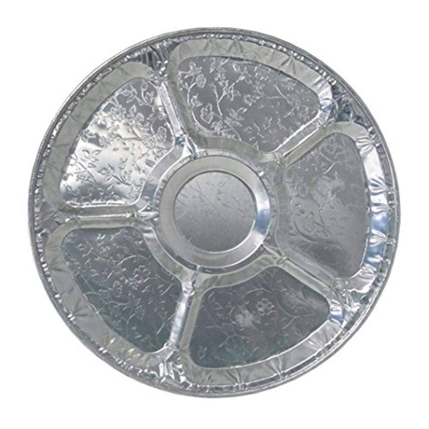 16" Lazy Susan/Compartment Platter Disposable Aluminum