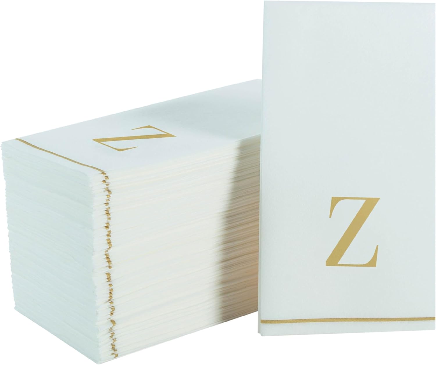 Letter Z Gold Monogram Paper Dinner Napkins 14 Pack
