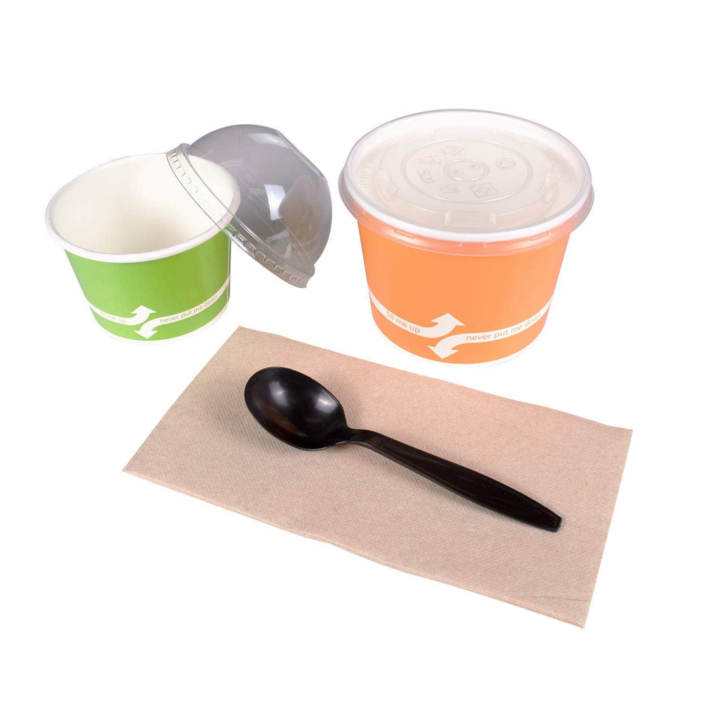 *WHOLESALE* Soup Spoon Wrapped Heavy Weight Black Plastic Disposable 1000/Case
