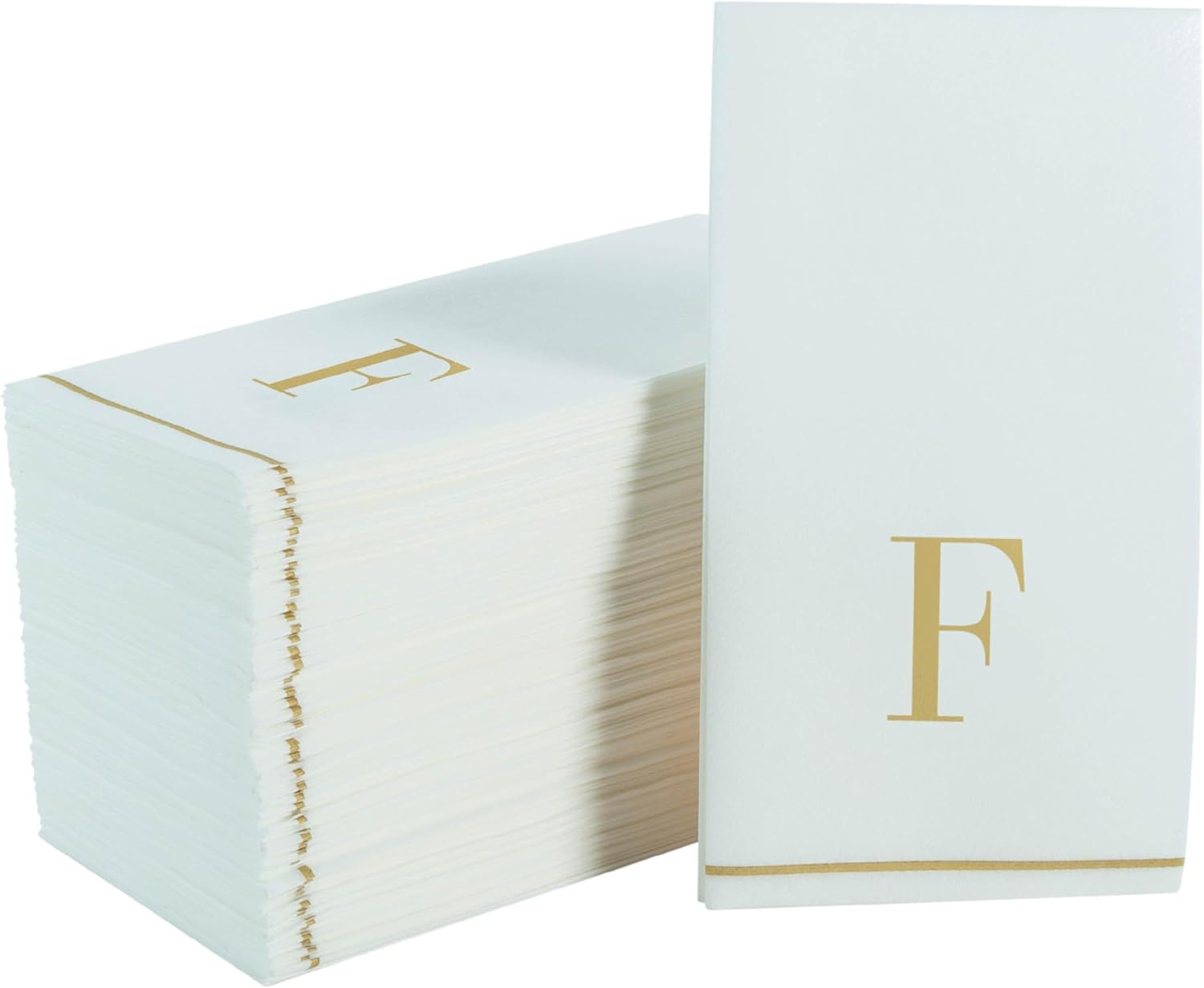 Letter F Gold Monogram Paper Dinner Napkins 14 Pack