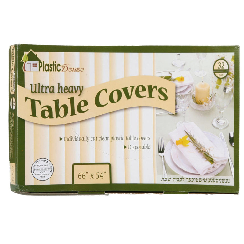 66"X54" Clear Ultra Heavy Duty Plastic Table Covers