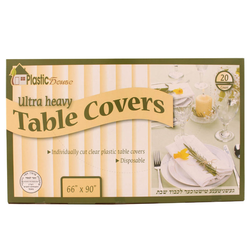 66"X90" Clear Ultra Heavy Duty Plastic Table Cover