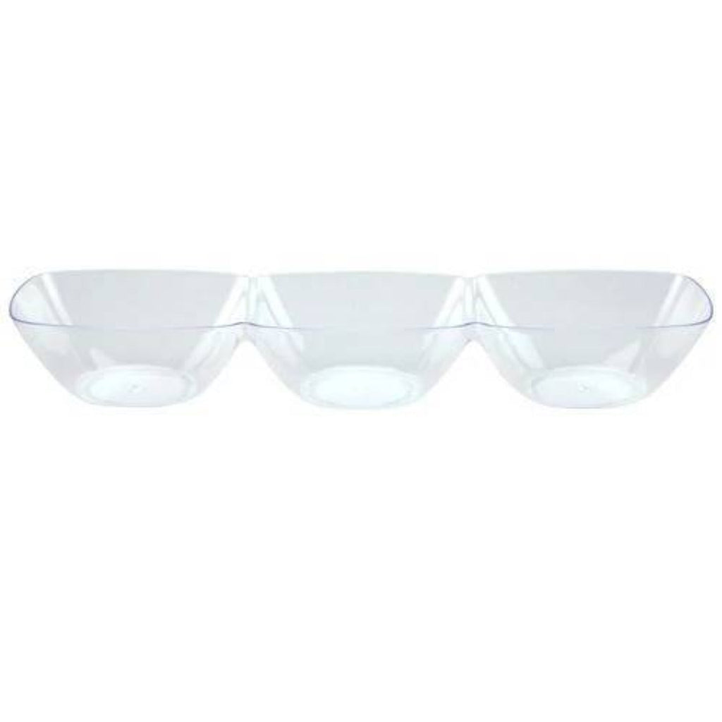 Mini Plastic Clear 3-Dip Dish
