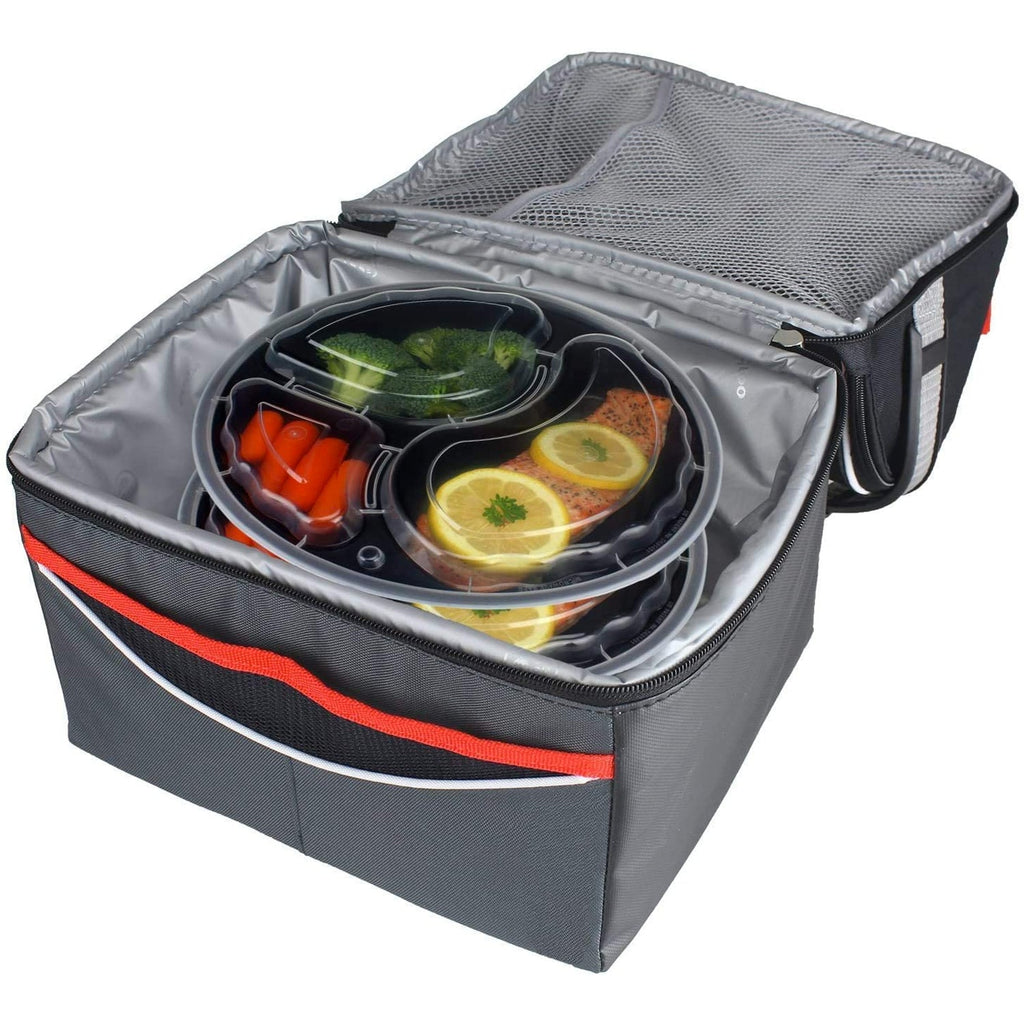 *WHOLESALE* 48oz 3 Compartment Disposable Plastic Containers w/clear lid 150/Case