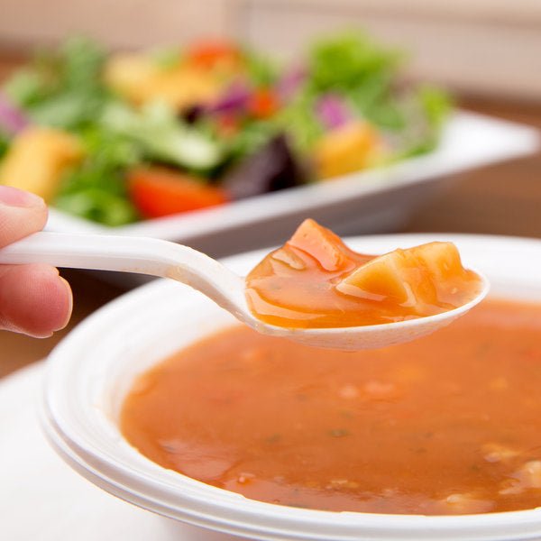 *BUY BULK* Soup Spoons Plastic White Medium Weight Disposable
