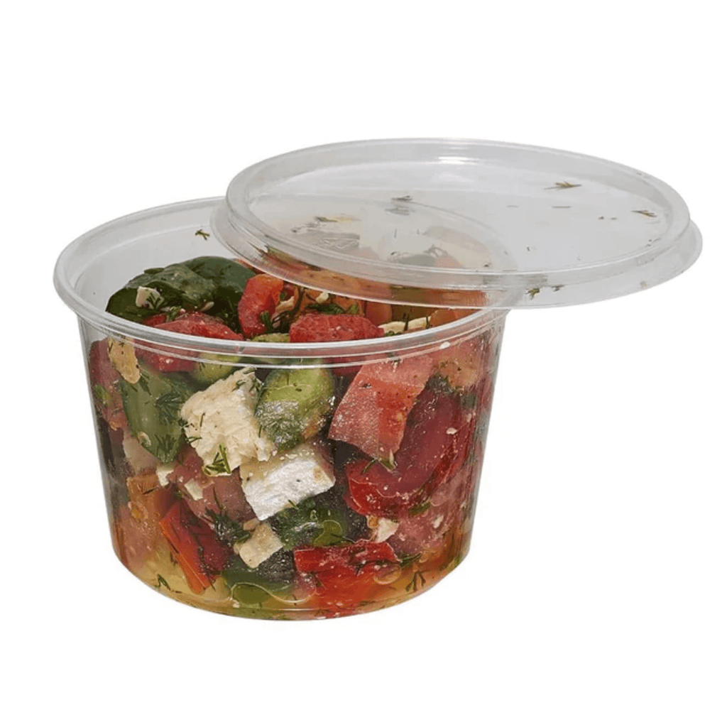 *BUY BULK* 16oz Lightweight Clear Plastic Round Deli Container with Lids