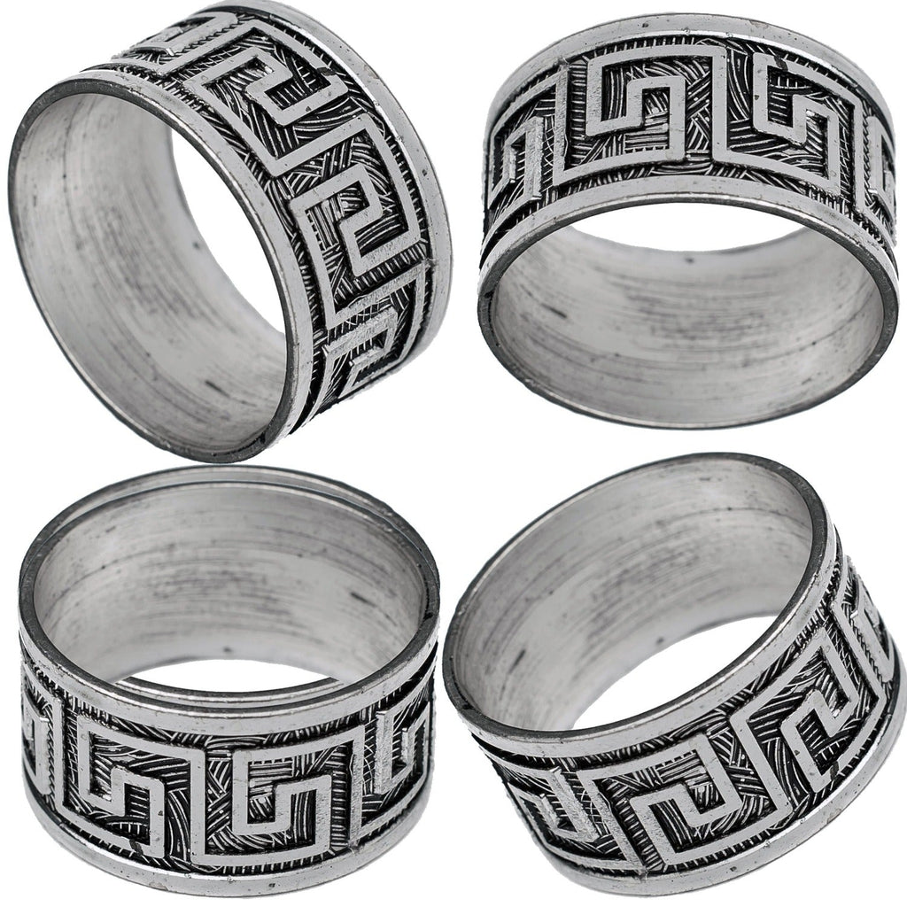 SALE Celtic Silver Plated Embossed Napkin Rings 4 piece Set