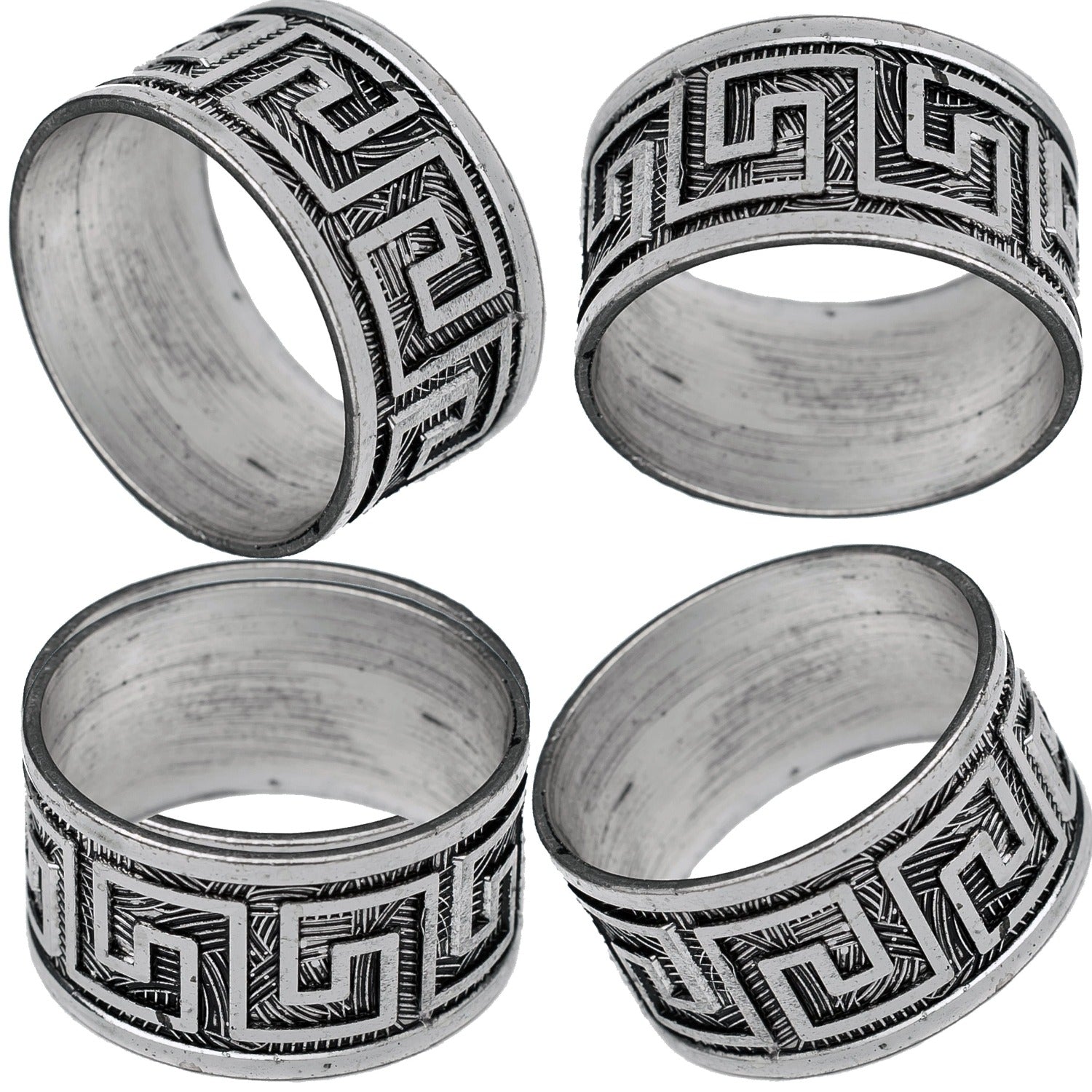 SALE Celtic Silver Plated Embossed Napkin Rings 4 piece Set