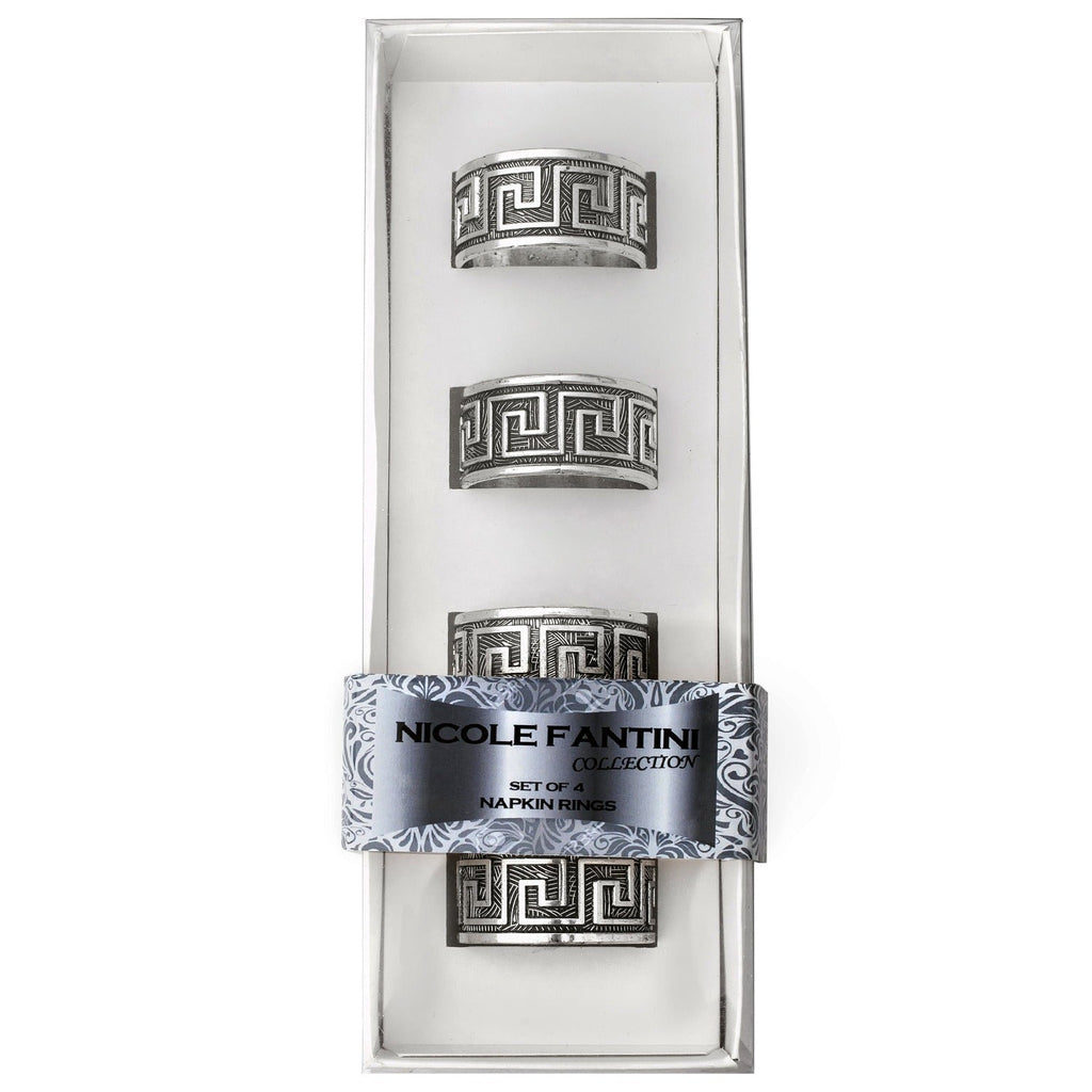 SALE Celtic Silver Plated Embossed Napkin Rings 4 piece Set