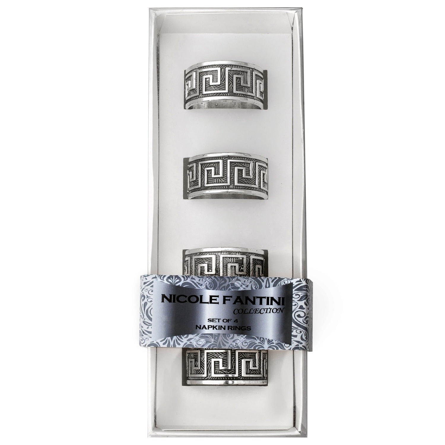 SALE Celtic Silver Plated Embossed Napkin Rings 4 piece Set