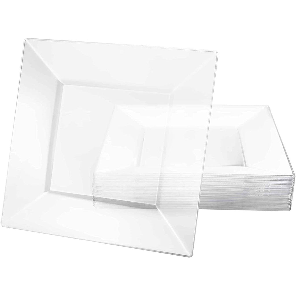 Lillian 6.5" Plates Clear Square Plastic Dinner