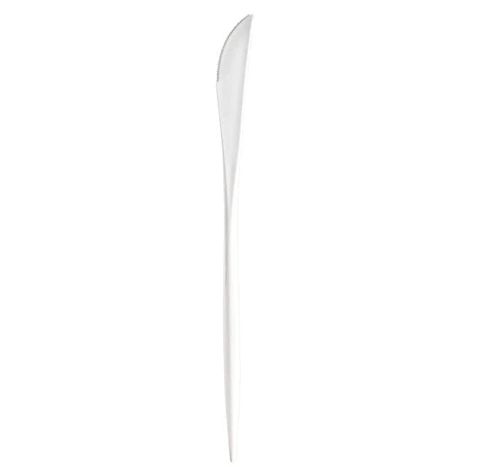 Novelty Cutlery Dinner Knives White Plastic