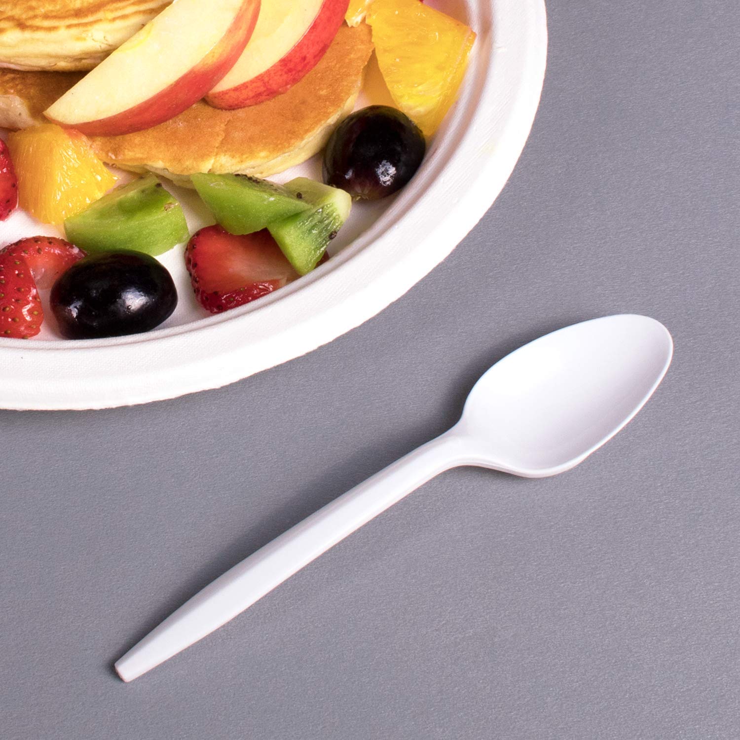 *BUY BULK* Teaspoon White Medium Weight Disposable Plastic