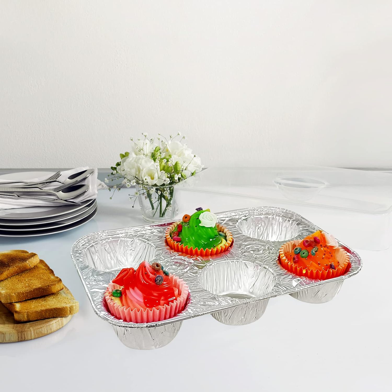 *WHOLESALE* Muffin Pan 6 cup Disposable Aluminum  200/Case