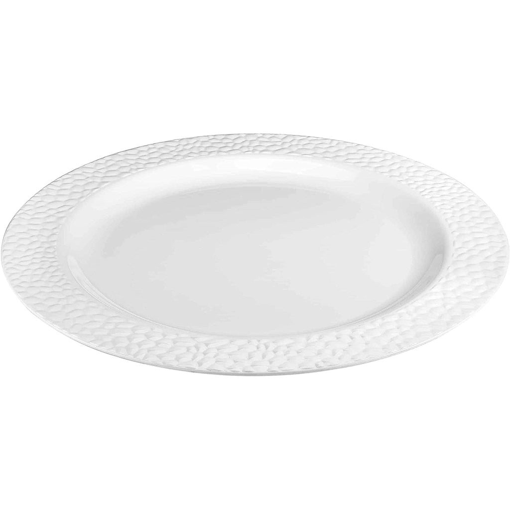Hammered Design Plastic Charger White 13" 2 Pack