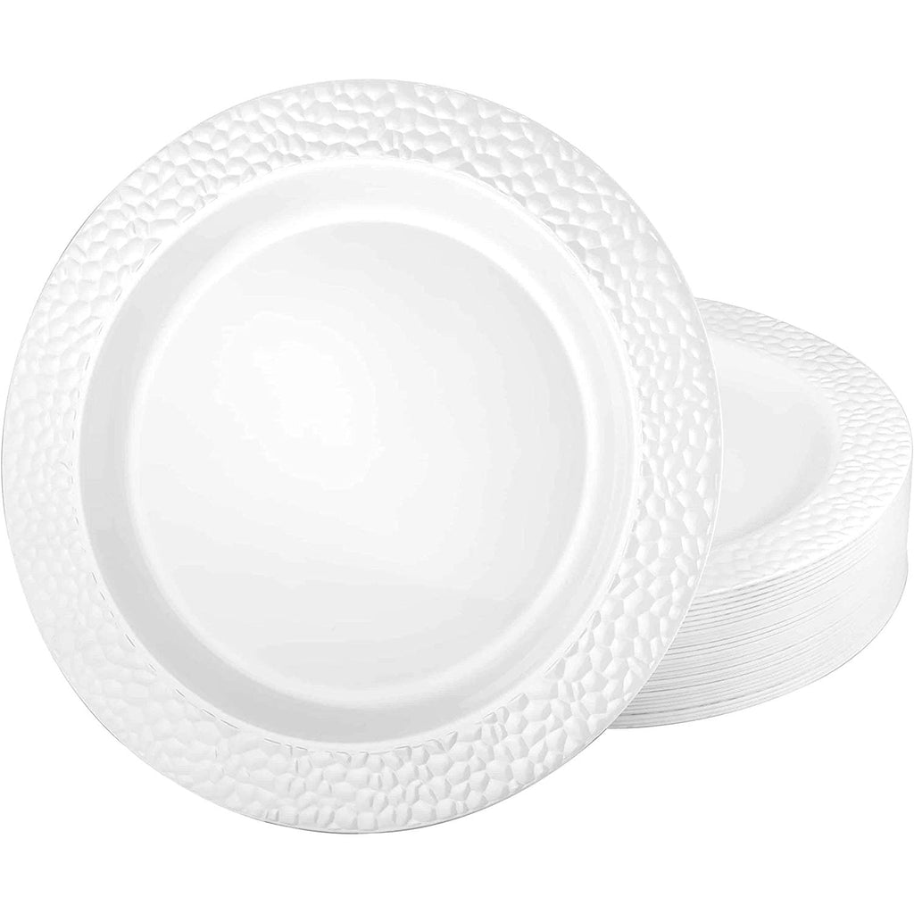 Lillian 10.25" Pebbled Clear Plastic Dinner Plate