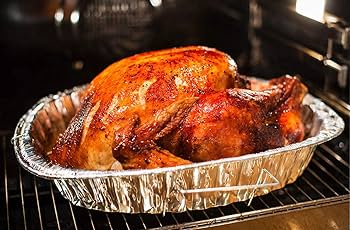 Oval 17.75 X 17X3.25 in.Turkey Roaster Handle Disposable Aluminum