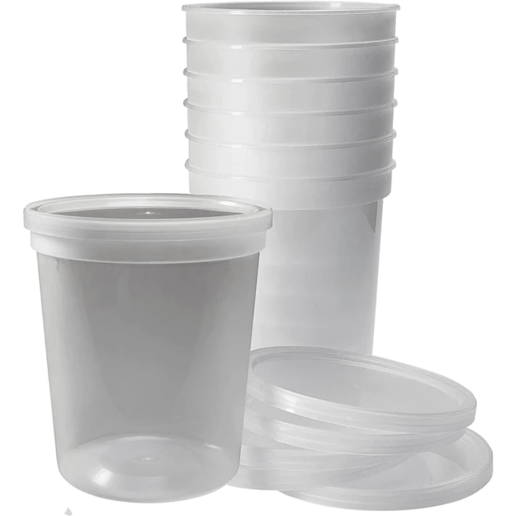 32oz Deli Container with Lids Heavyweight  Plastic