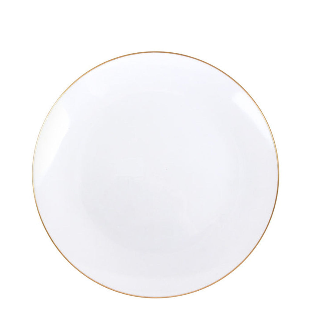 Organic 7.5" Plastic White Gold Rim Appetizer/Dessert Plate