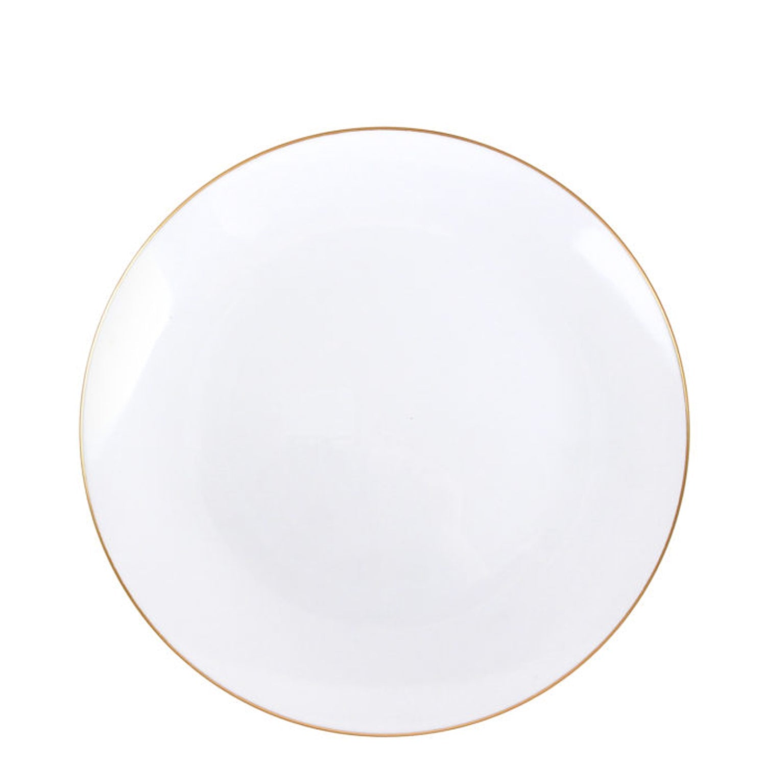 Organic 7.5" Plastic White Gold Rim Appetizer/Dessert Plate