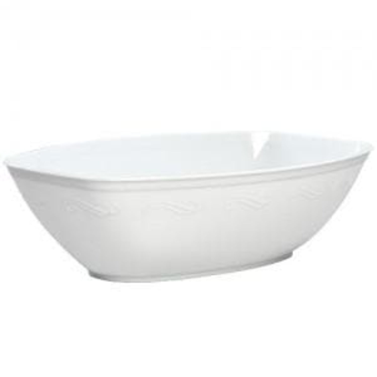 80oz White Oval Luau Bowl Plastic
