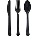 Black Combo Heavy Cutlery Plastic
