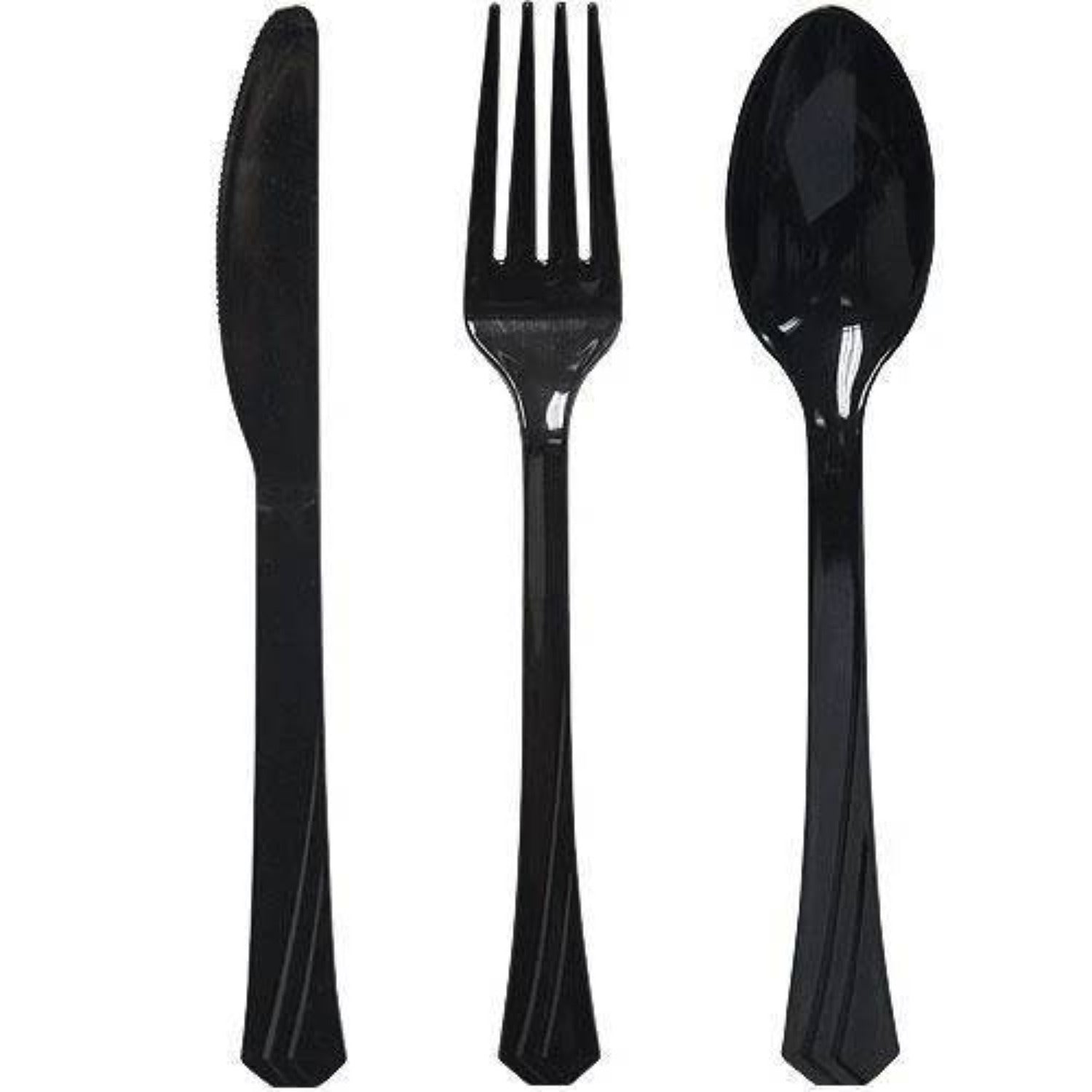 Black Combo Heavy Cutlery Plastic